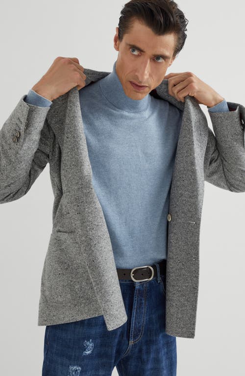 Brunello Cucinelli Cashmere Rollneck Sweater In Blue