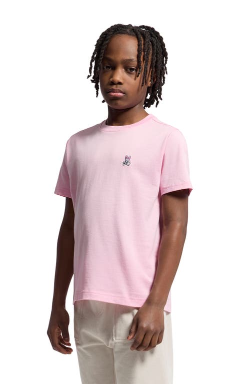 Shop Psycho Bunny Kids' Classic Logo Embroidered Crewneck T-shirt In Romance Rose