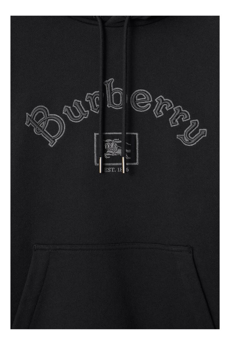 Gothic Logo Cotton Hoodie, Alternate, color, Black