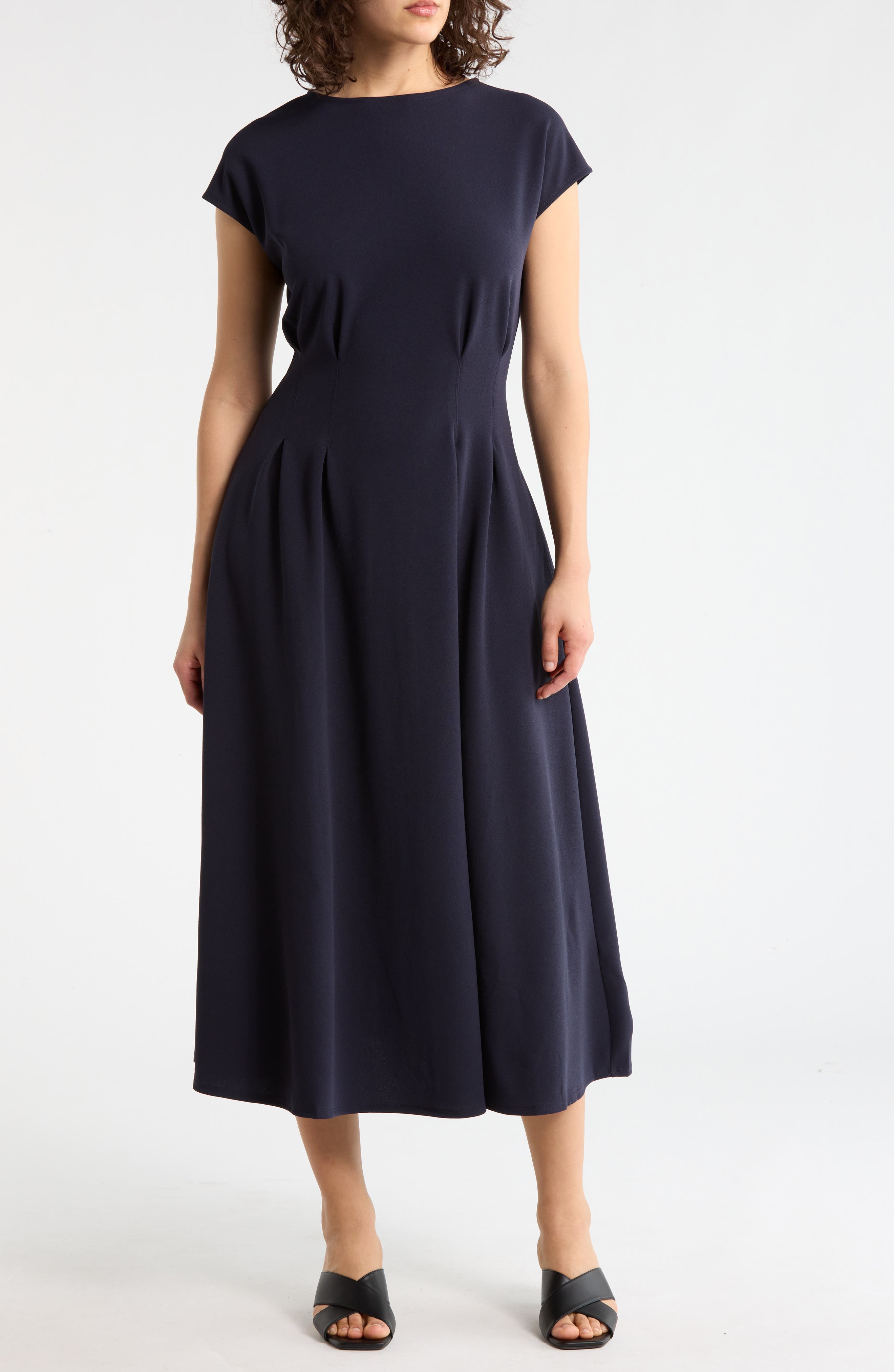NORDSTROM RACK Pleated Waist Knit A-Line Dress