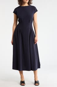 NORDSTROM RACK Pleated Waist Knit A-Line Dress
