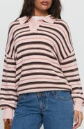 Princess Polly Jeanny Collared Stripe Sweater