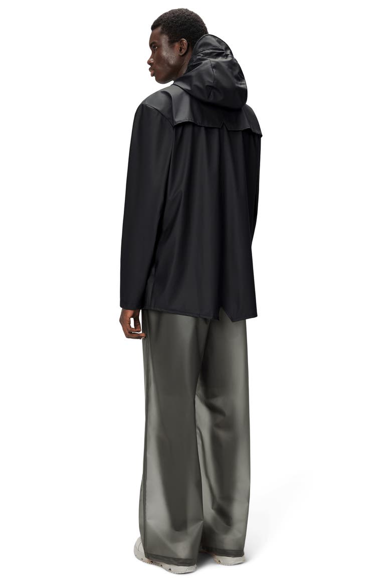 Gender Inclusive Lightweight Hooded Waterproof Rain Jacket, Alternate, color, BLACK