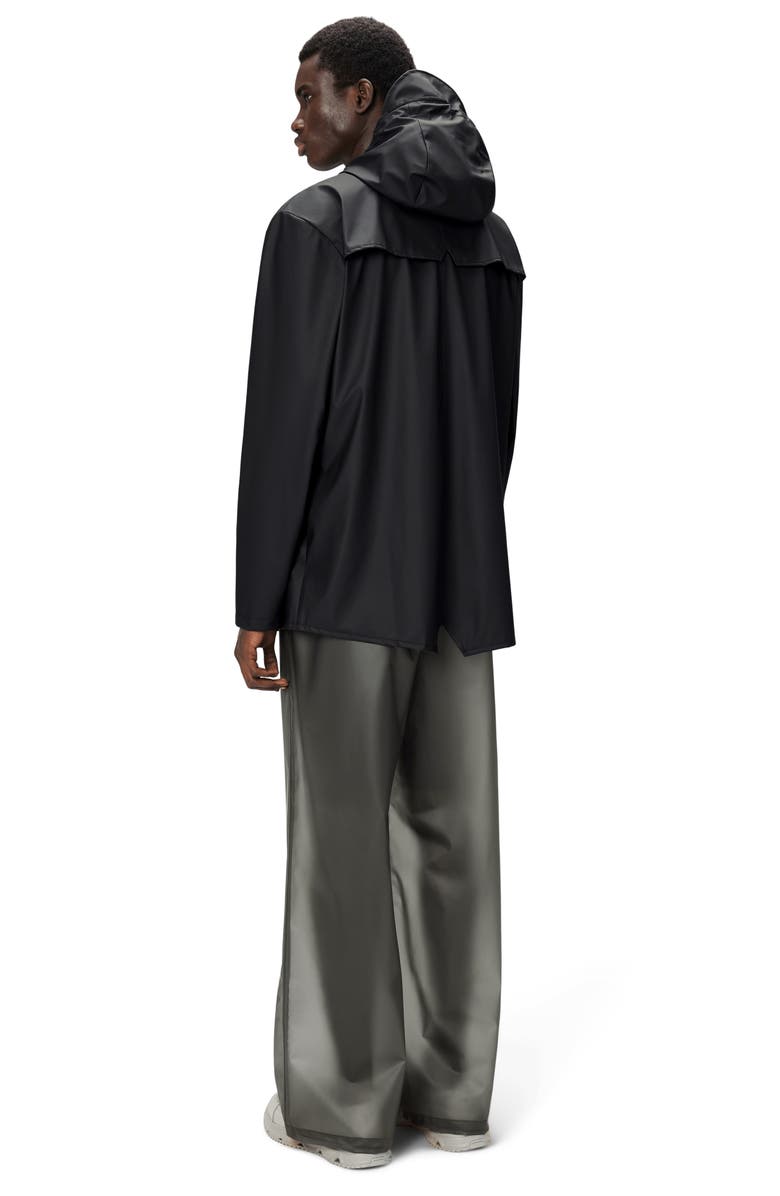 Rains Gender Inclusive Lightweight Hooded Waterproof Rain Jacket, Alternate, color, Black