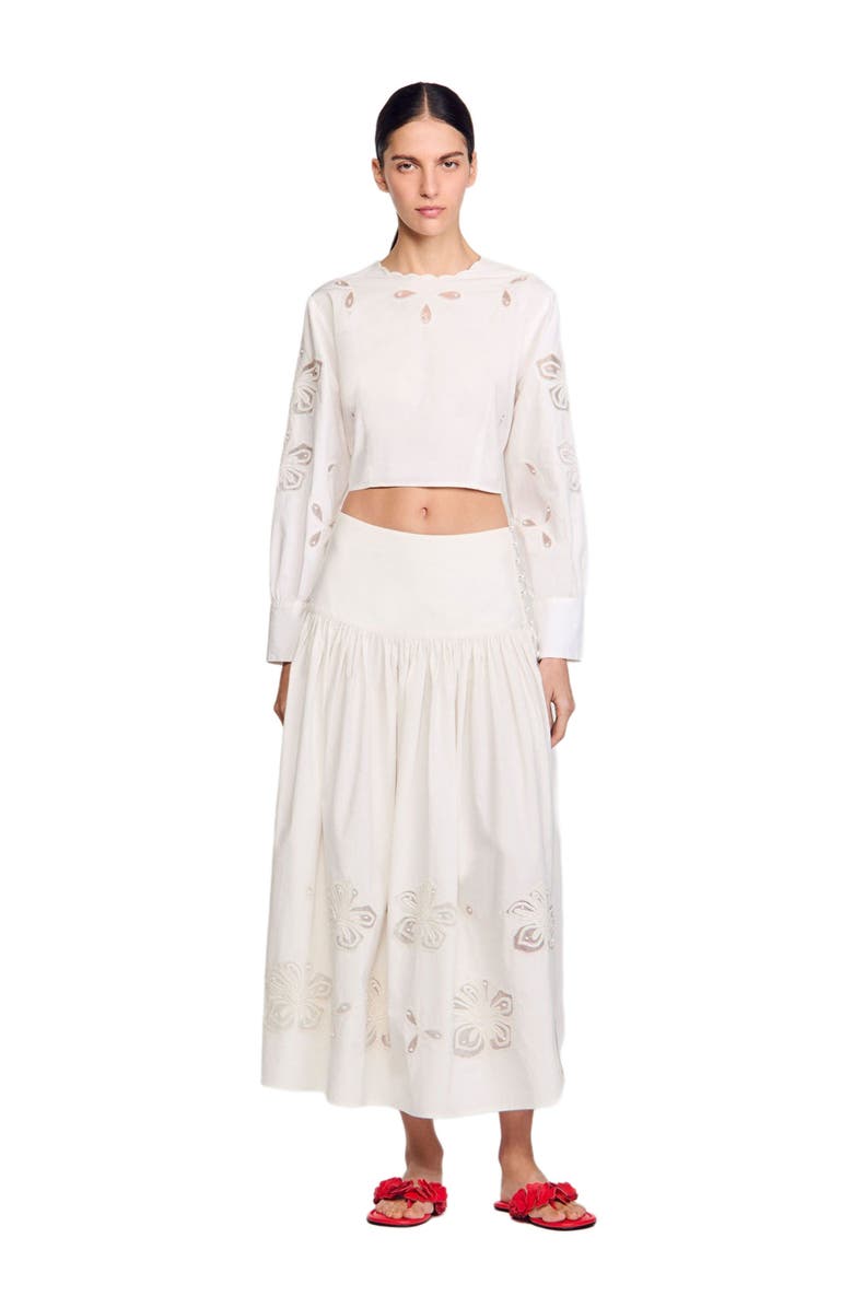 SANDRO Poplin crop top, Alternate, color, 