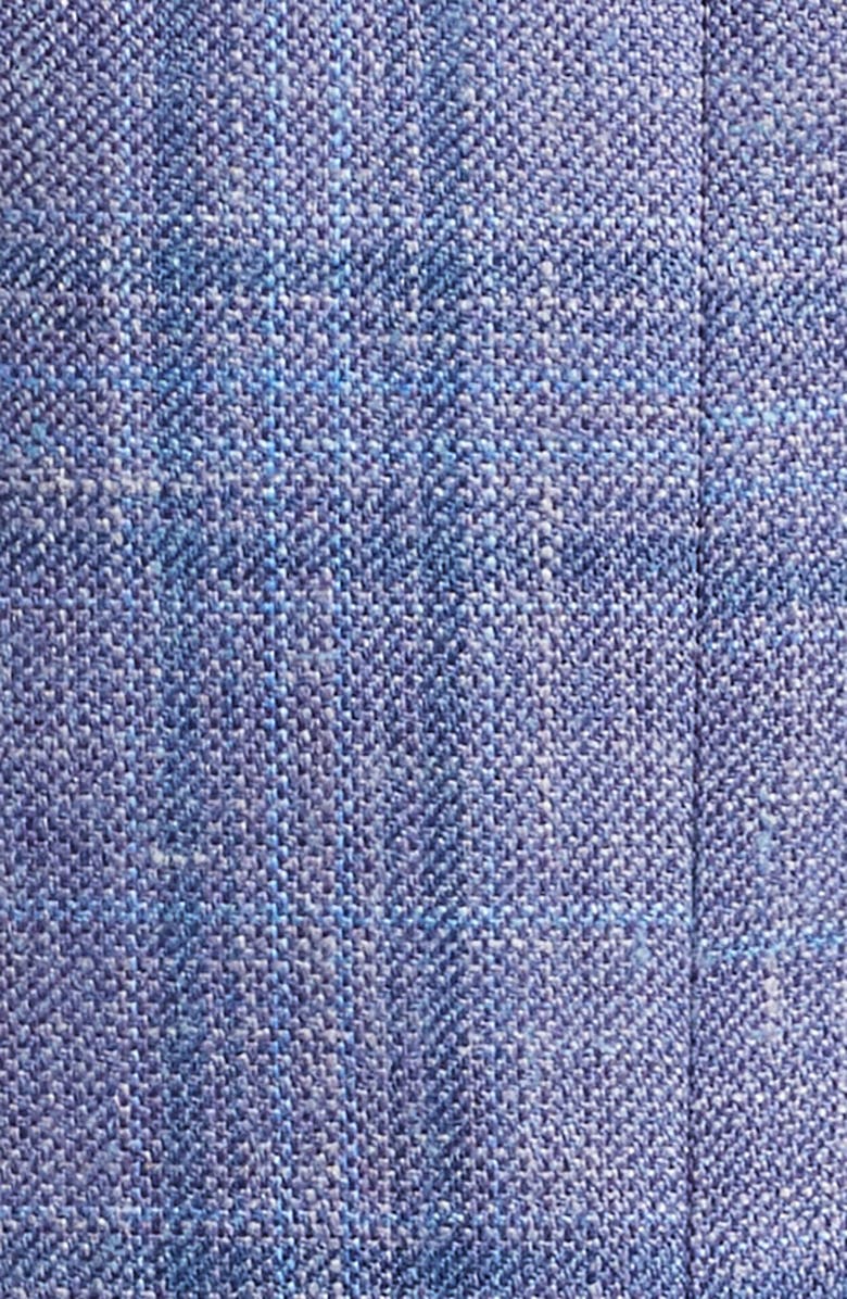 Jack Victor Midland Contemporary Fit Plaid Slub Wool & Silk Blend Sport Coat, Alternate, color, Lavender