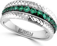 EFFY Sterling Silver Emerald Braided Band Ring