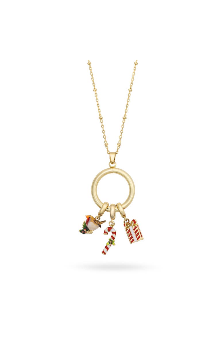 Bill Skinner Studio Christmas Charm Ring Necklace Set, Main, color, Gold Plated