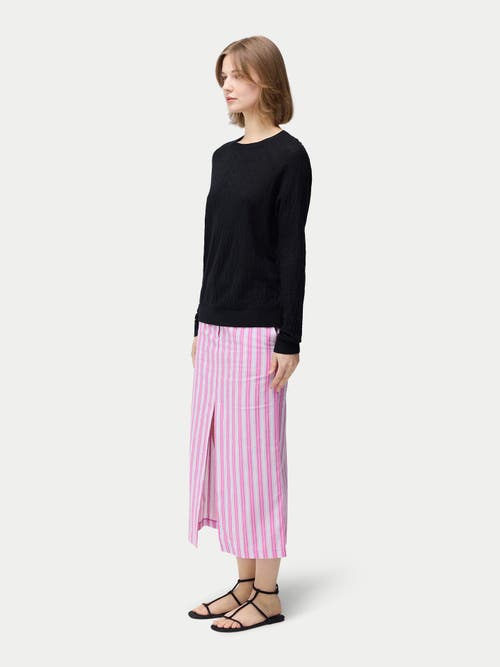 Gobi Mongolian Cashmere Silk Cashmere Textured Sweater In Black