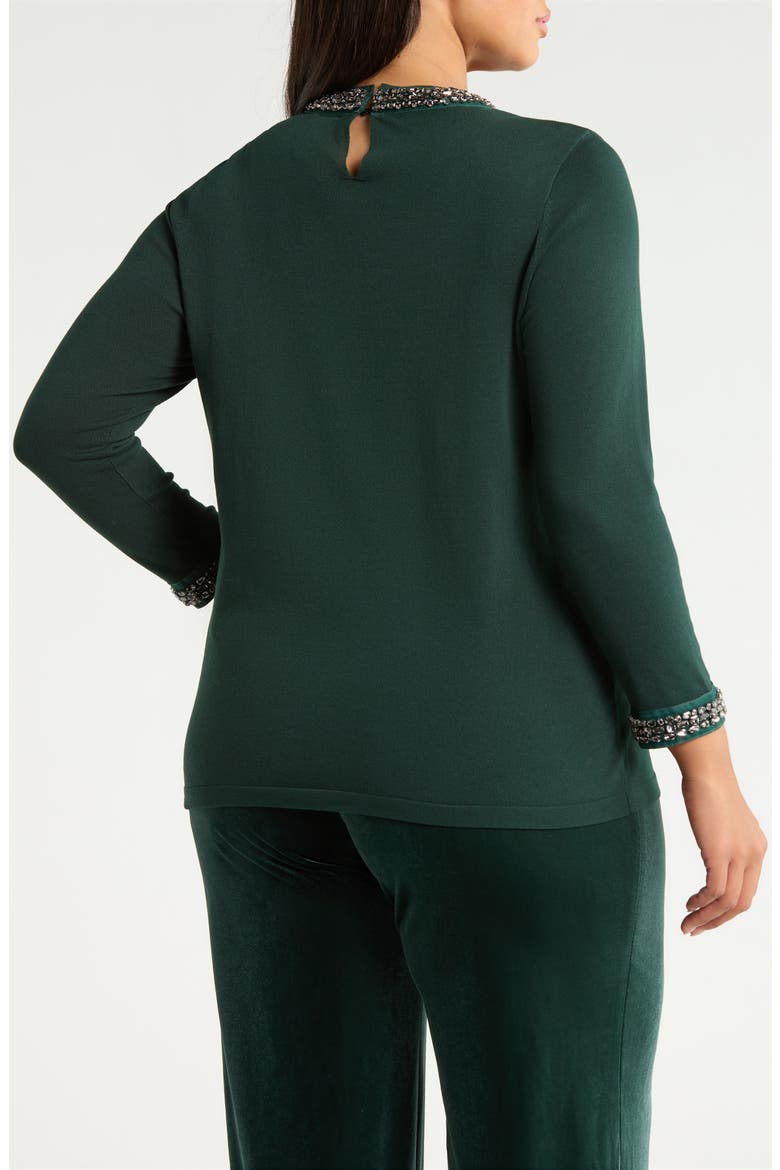 Rhinestone Embellished Sweater, Alternate, color, PINE FOREST