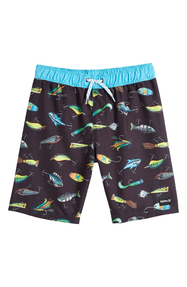 Hurley Kids' Fishing Lure Swim Trunks, Main, color,