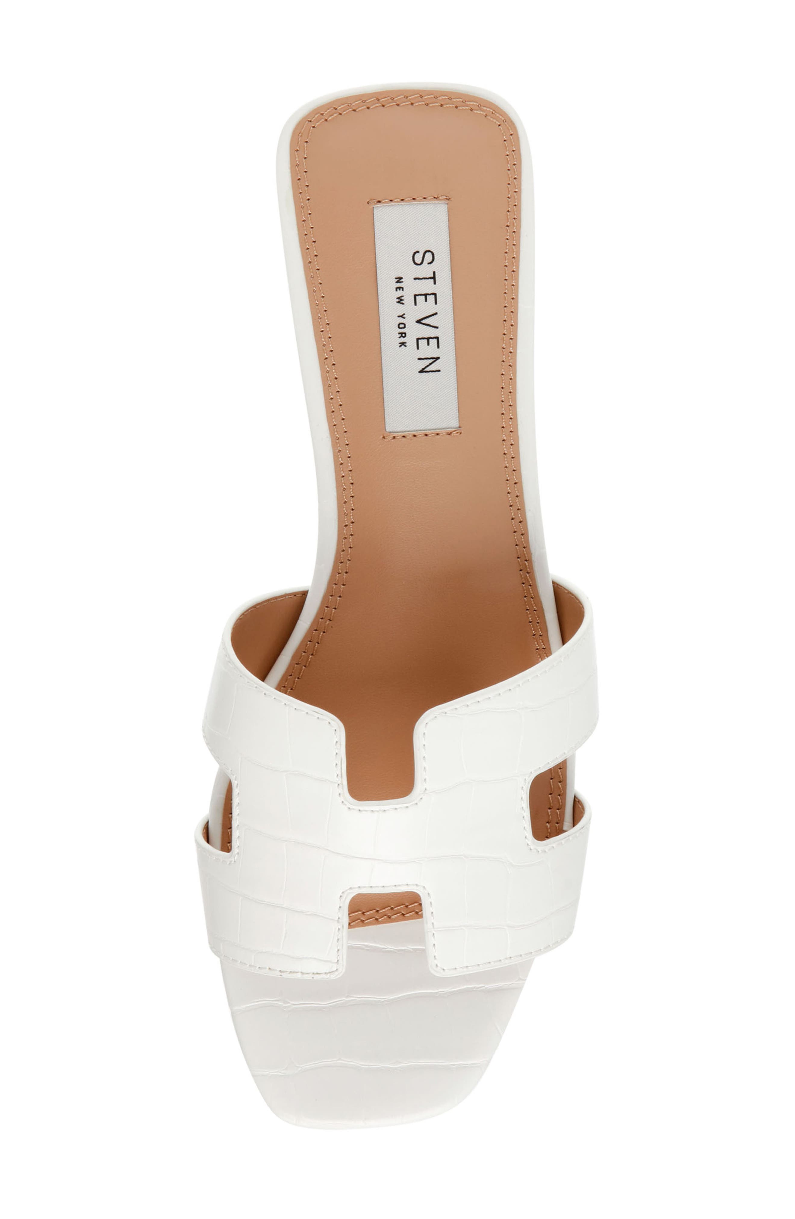 Steven New York Hutchy Croc Embossed Sandal, Alternate, color, White Croco