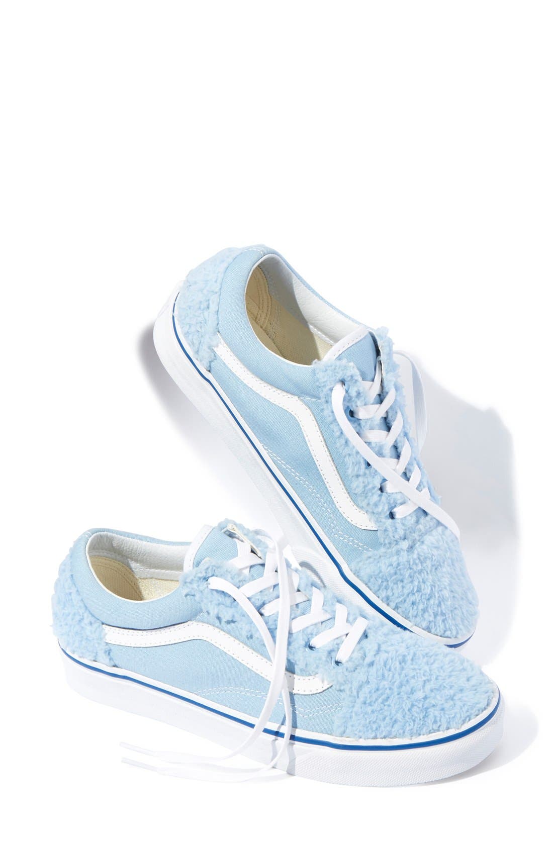 Vans 'Old Skool' Faux Shearling & Canvas Sneaker, Main, color, 