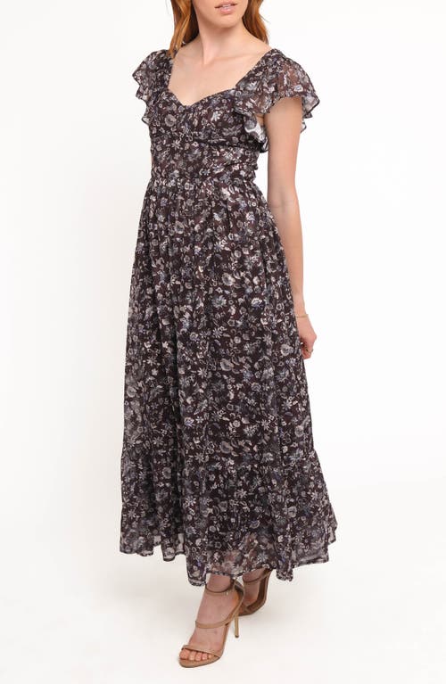 Petal And Pup Petal & Pup Myles Floral Chiffon Maxi Dress In Black