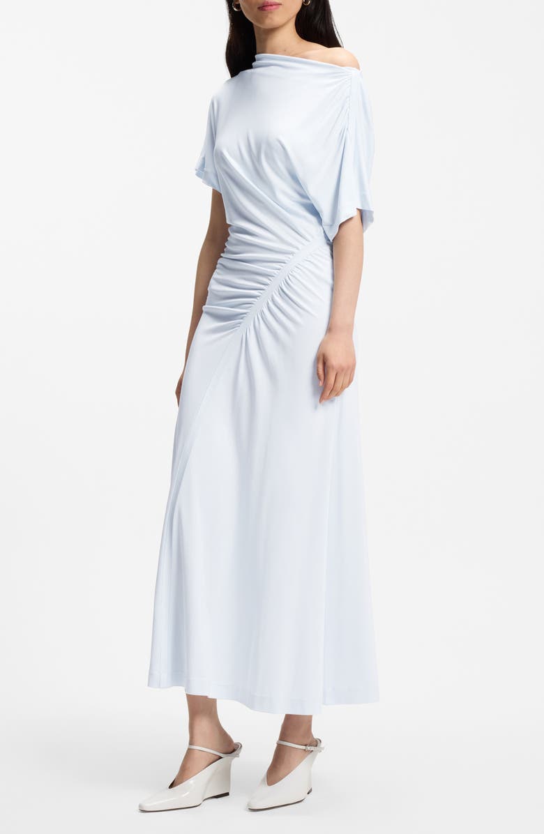 BOSS Ecaren Ruched Jersey Dress, Alternate, color, Pale Lagoon