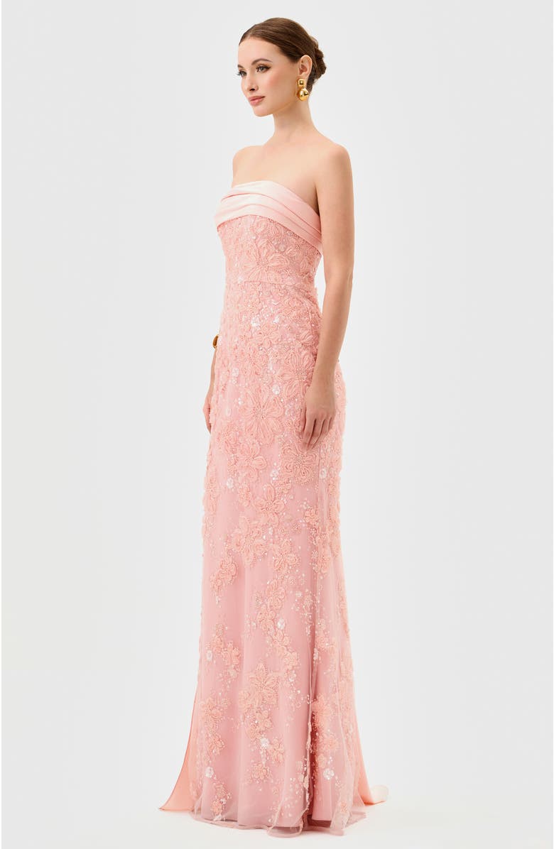 Bariano Prim Embellished Sash Gown, Alternate, color, 