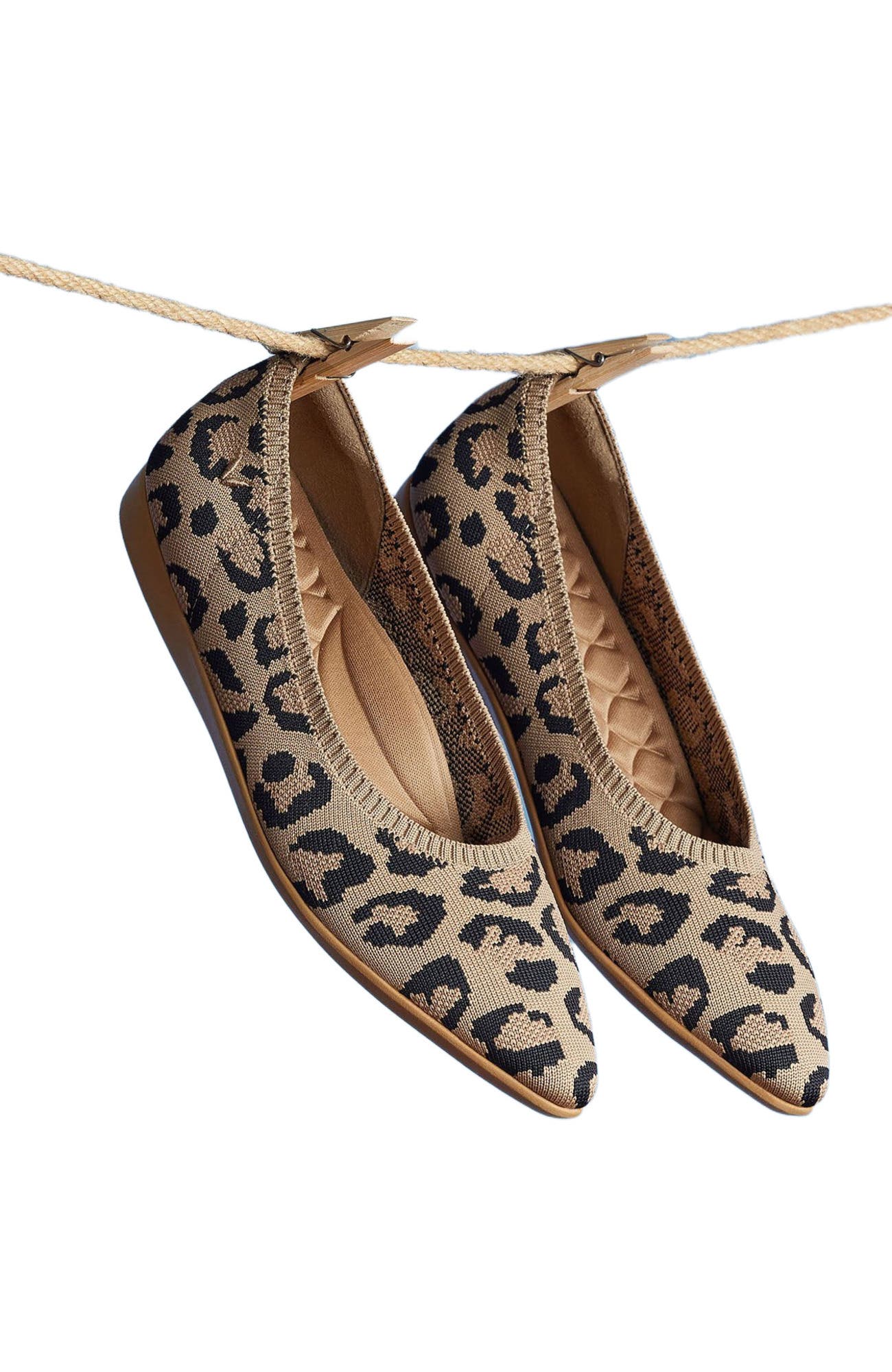 VIVAIA Lightweight Pointed-Ballet Flats, Alternate, color, Dark Leopard