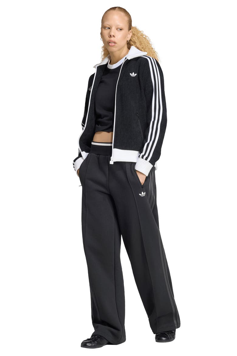 Corduroy Track Jacket, Alternate, color, BLACK
