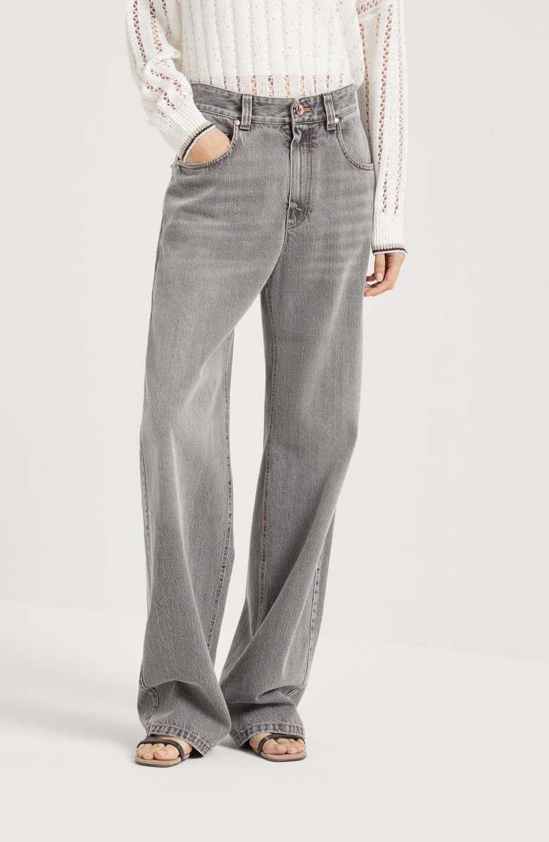 Brunello Cucinelli Contemporary Loose trousers, Alternate, color, Grey Denim