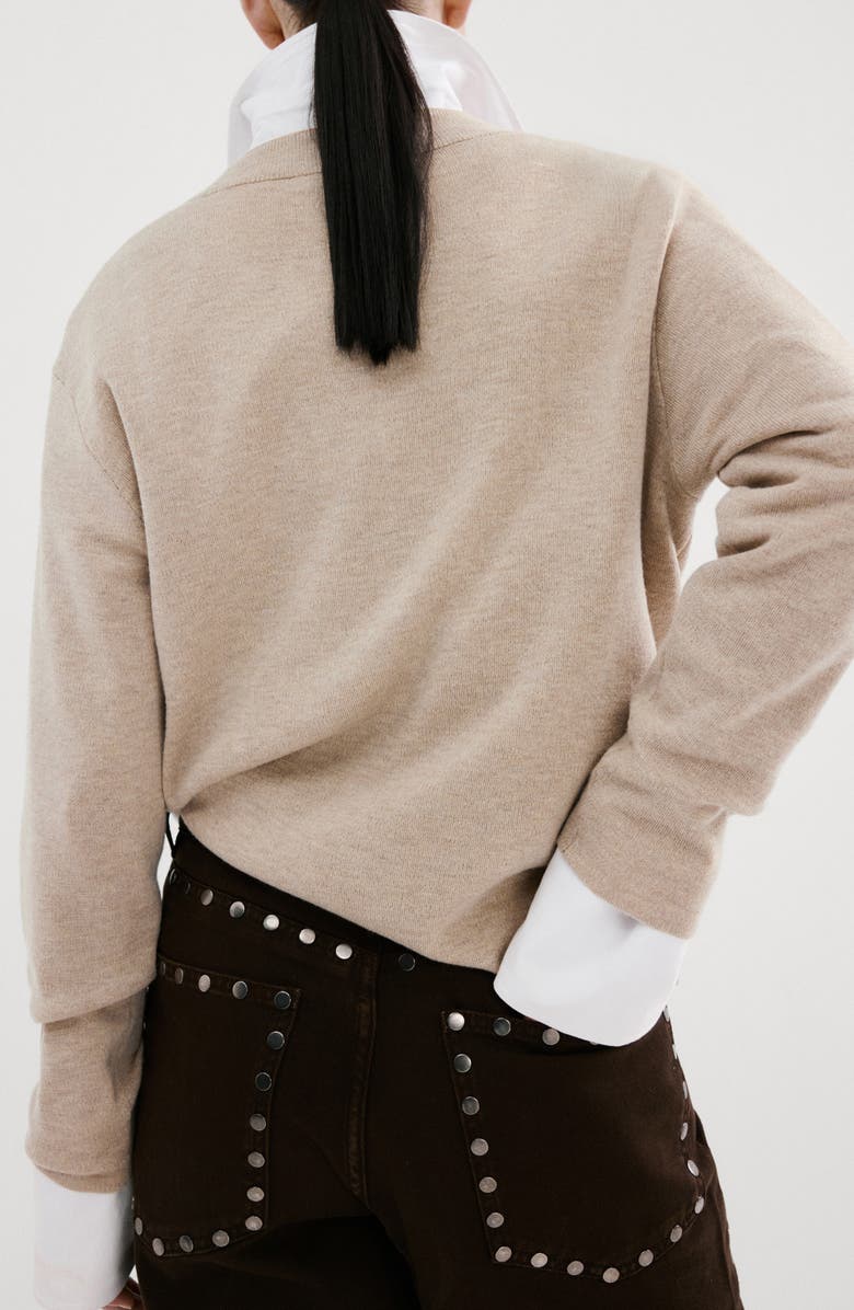 MANGO V-Neck Sweater, Alternate, color, Light/ Pastel Beige