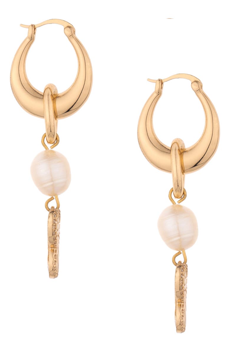 Ettika Butterfly & Imitation Pearl Drop Earrings, Alternate, color, 