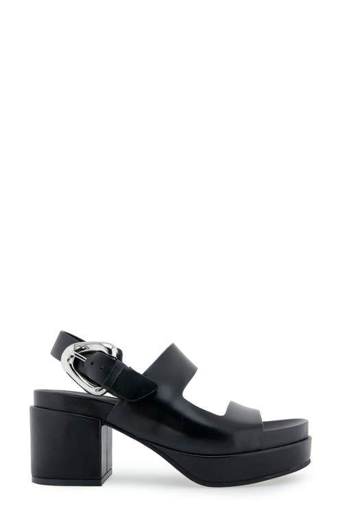 Shop Aerosoles Clarkson Platform Sandal In Black Leather