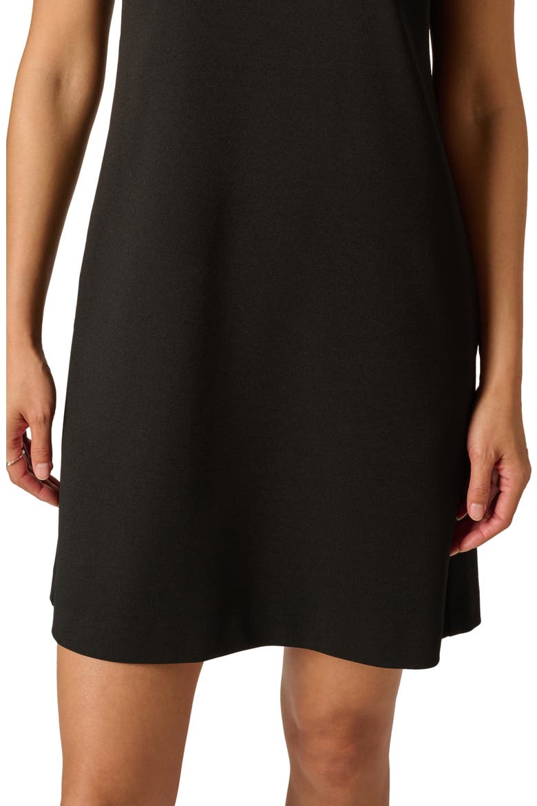 Faux Pearl Detail Crepe Dress, Alternate, color, BLACK/ IVORY