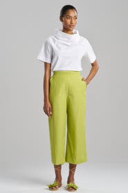 Natori Techno Poplin Cropped Pants With Embroidery