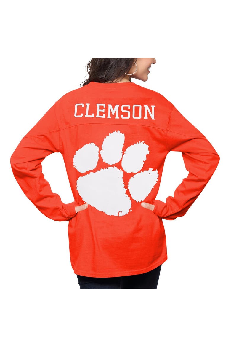 Women's Pressbox Orange Clemson Tigers The Big Shirt Oversized Long Sleeve T-Shirt, Main, color, Orange