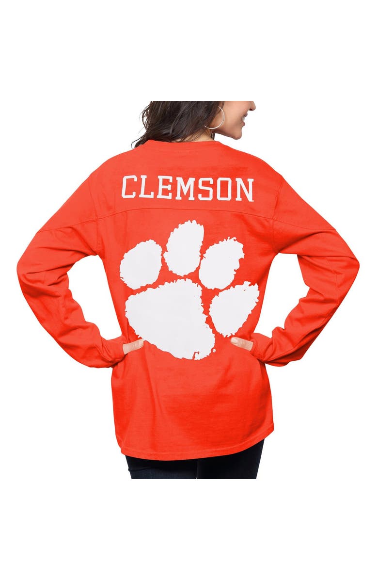 PRESSBOX Women's Pressbox Orange Clemson Tigers The Big Shirt Oversized Long Sleeve T-Shirt, Main, color, 