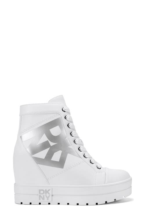 Dkny Clary Wedge Sneaker In White