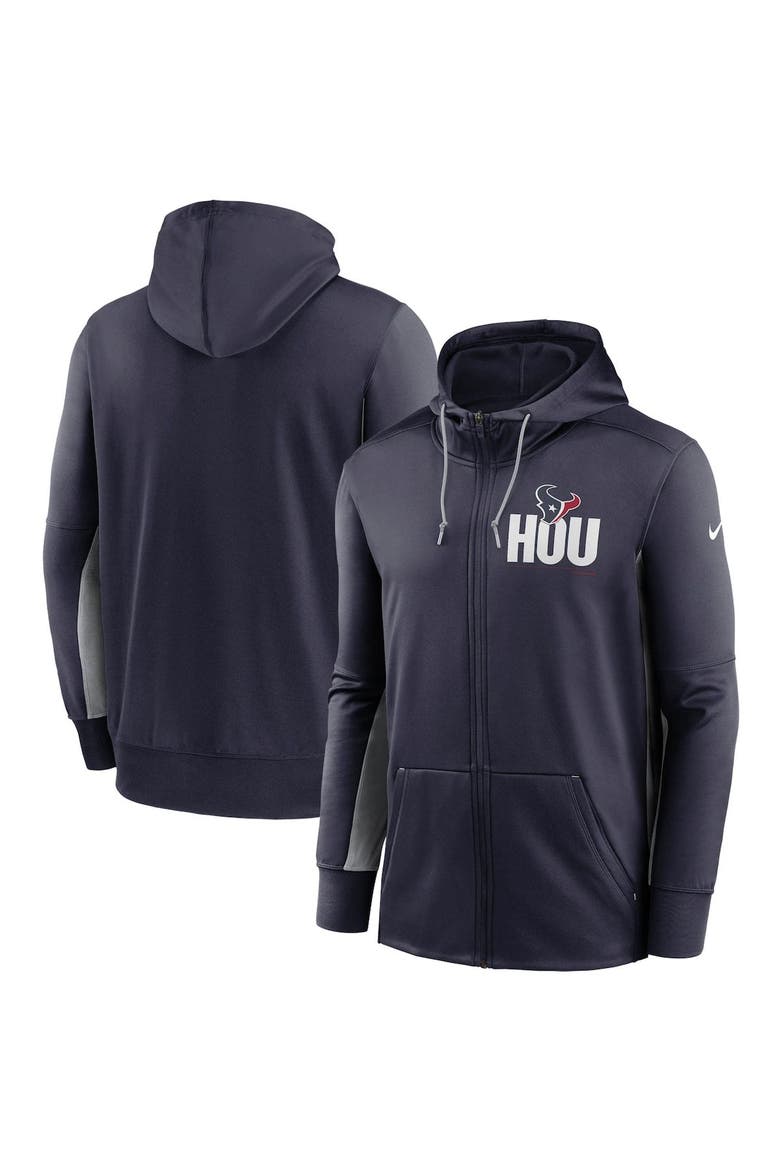 Men's Nike Navy/Gray Houston Texans Mascot Performance Full-Zip Hoodie, Main, color, Navy