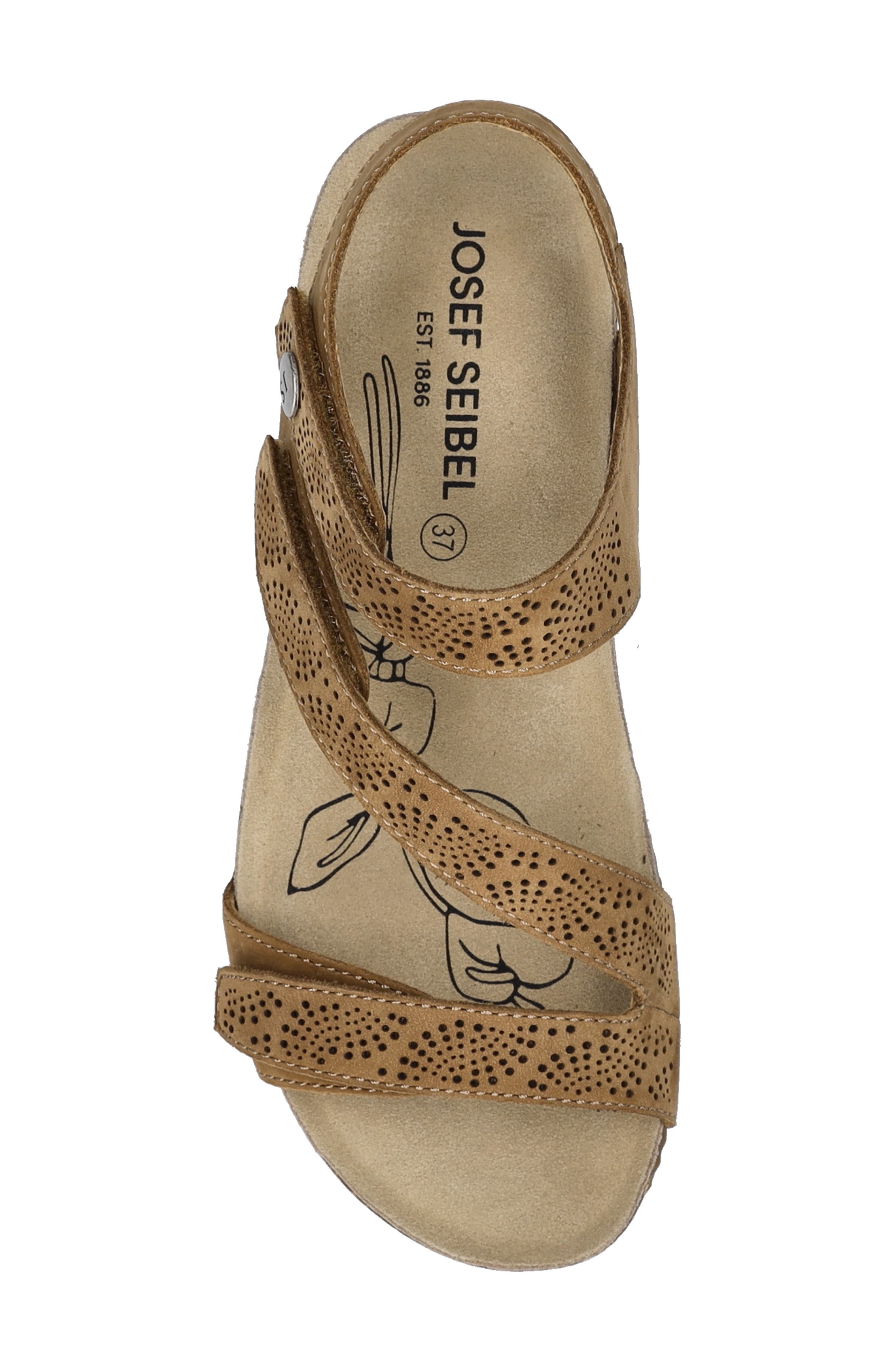 Josef Seibel Tonga 78 Ankle Strap Platform Wedge Sandal, Alternate, color, Nuss