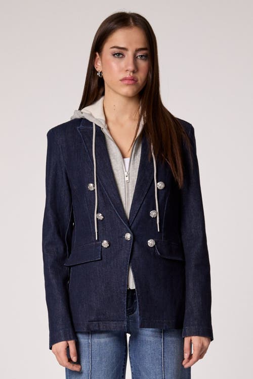 Blue Revival Helen Blazer With Removable Grey Hoodie Insert In Blue