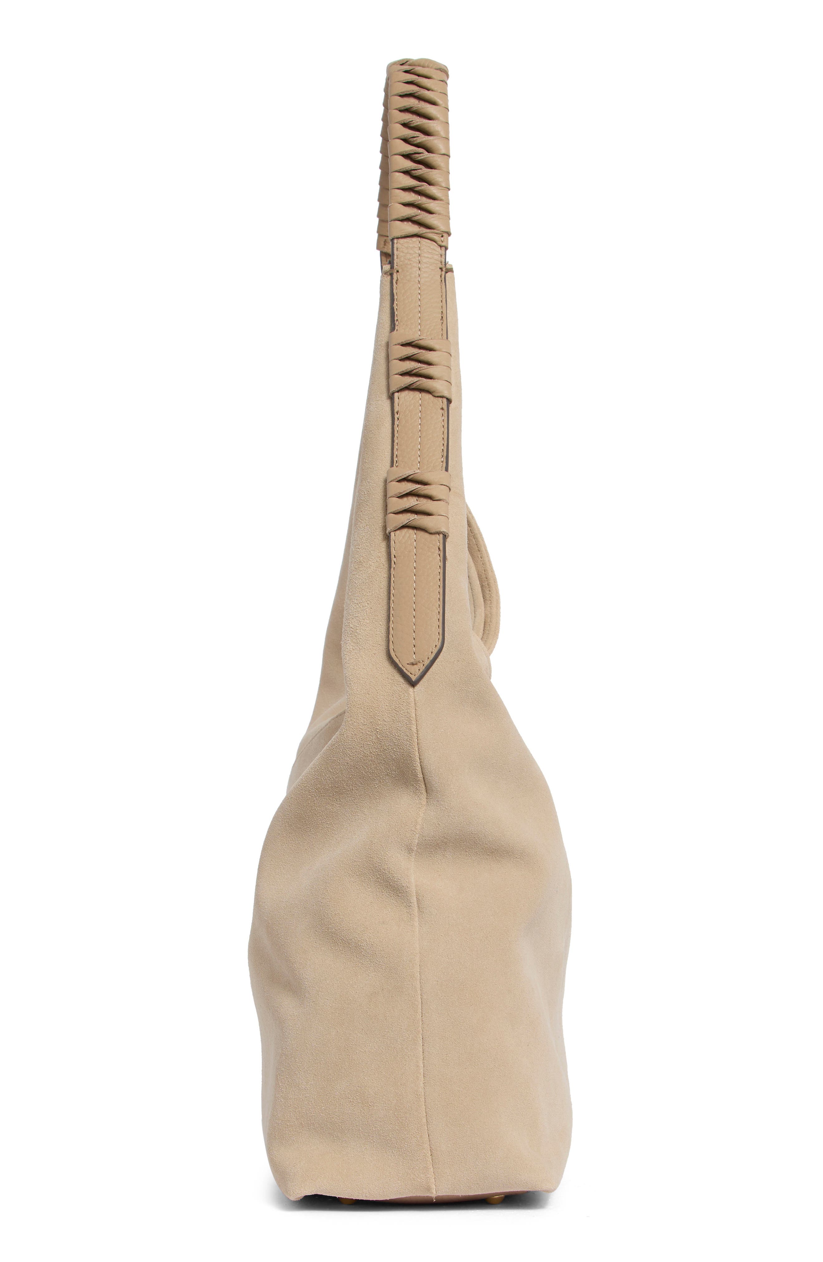 Stardust Leather Hobo Bag, Alternate, color, OAT SUEDE