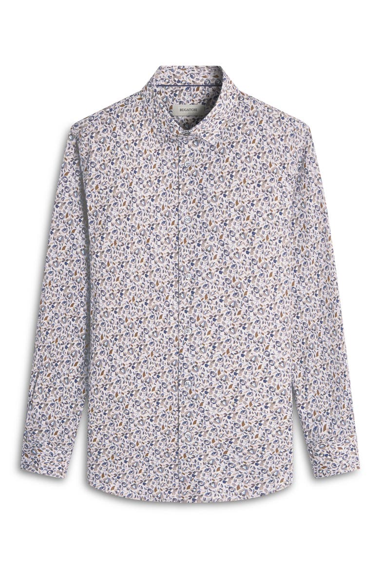 Julian Shaped Fit Geo Print Button-Up Shirt, Alternate, color, WILLOW