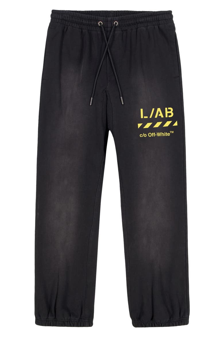 Diag Garment Cotton Washed Joggers, Alternate, color, BLACK