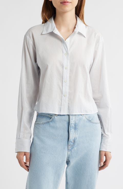 Stripe Cotton & Silk Button-Up Shirt