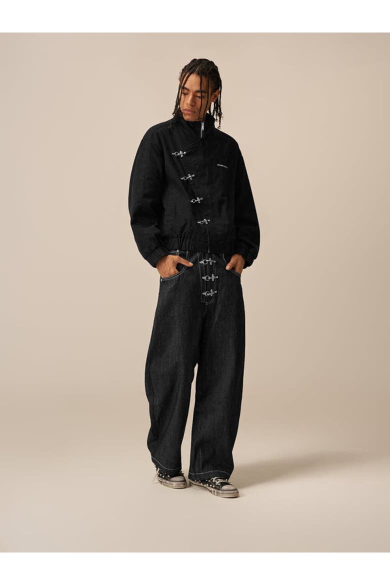 Boxy Fireman Clasp Jacket, Alternate, color, Black