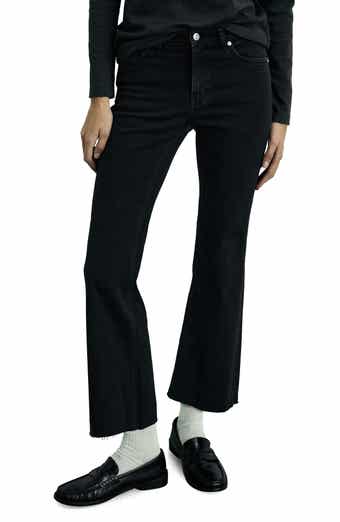 MANGO Raw Hem Crop Flare Jeans