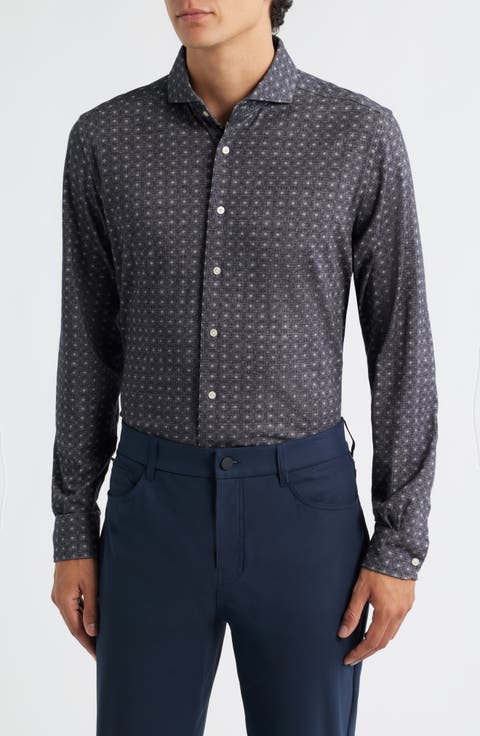 Modern Fit Stretch Cotton Jersey Dress Shirt