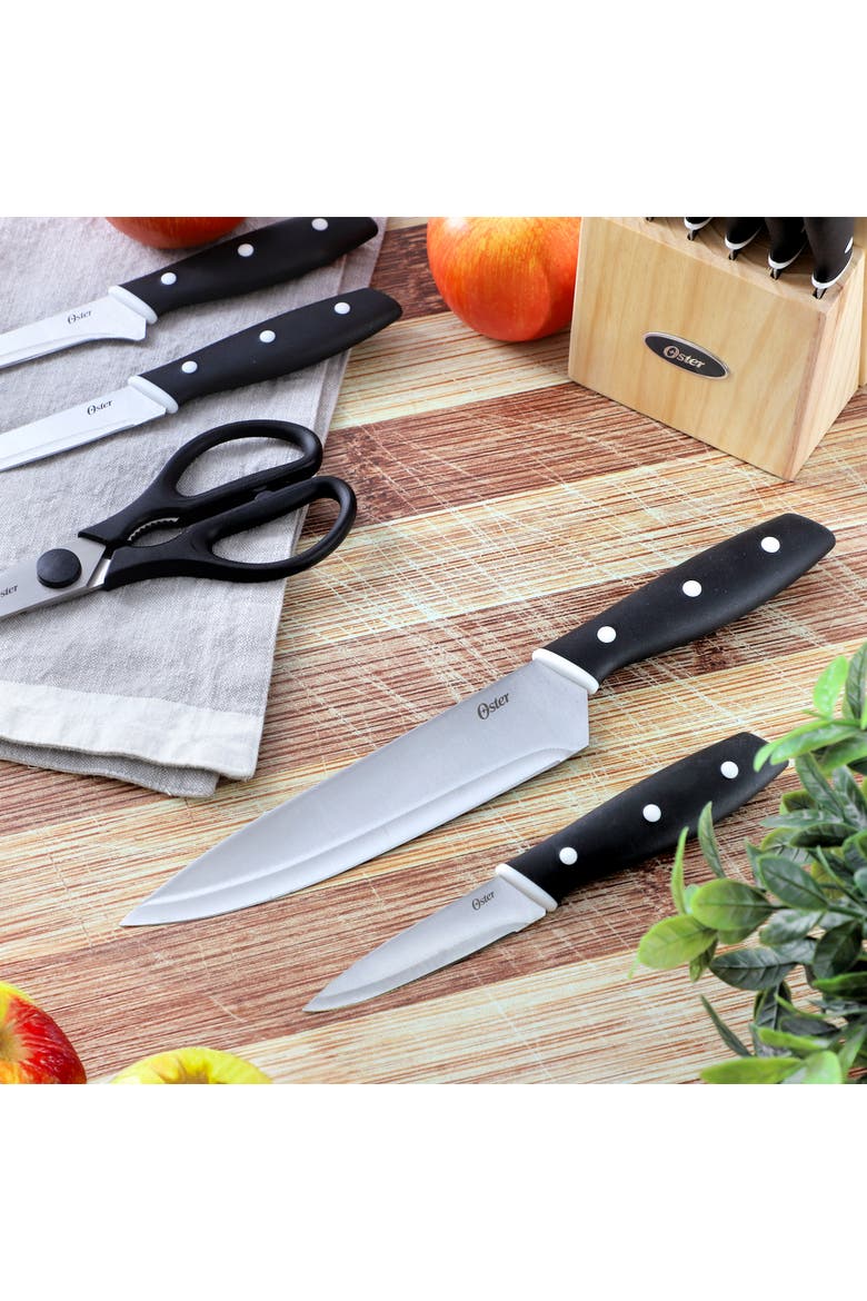 Collister 15 Piece Stainless Steel Cutlery Set  with Soft Grip Handles, Alternate, color, Black