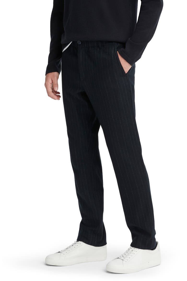 Pinstripe Virgin Wool Blend Pants, Alternate, color, COASTAL/BONE