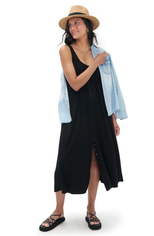 Hatch Collection The Softest Rib Nursing Tank Dress In Black