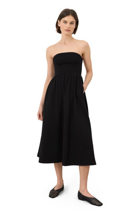 Fit & Flare Strapless Dress Made With Organic Cotton