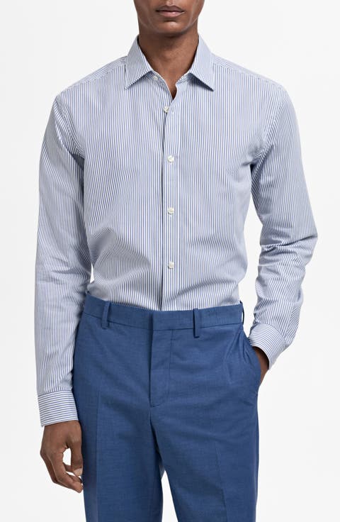 Stripe Slim Fit Button-Up Shirt