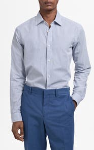 MANGO Stripe Slim Fit Button-Up Shirt