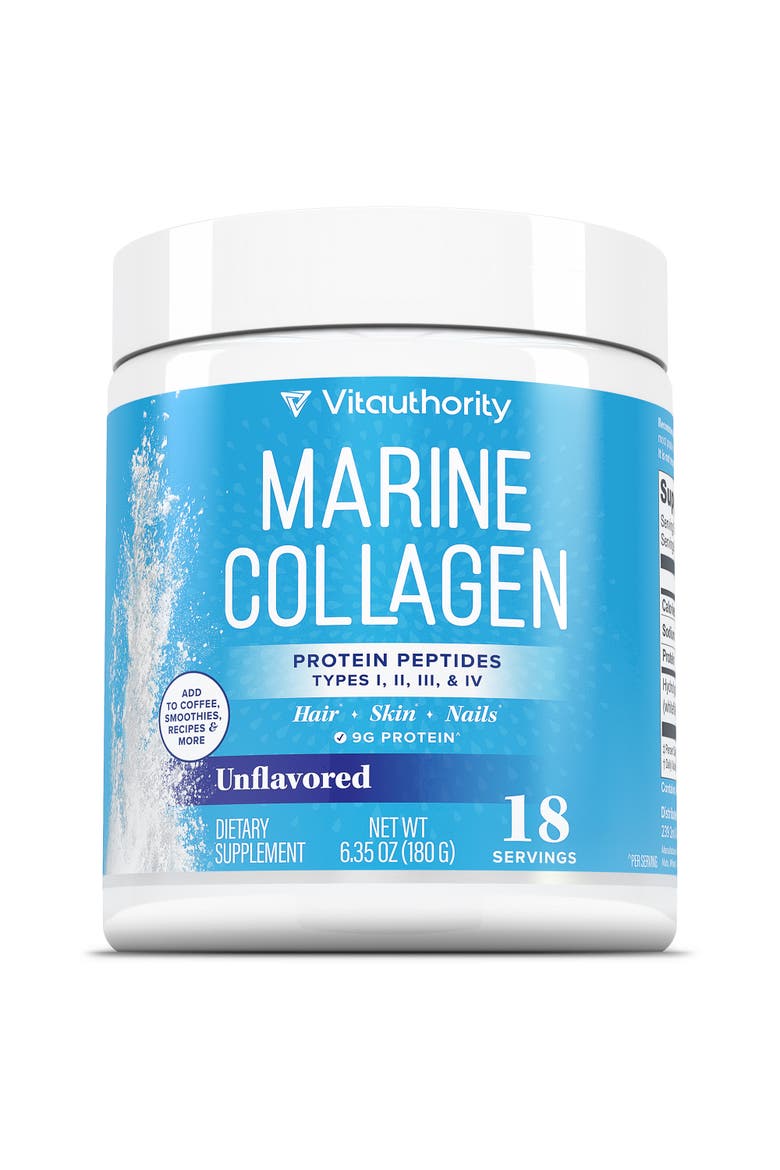 US Marine Collagen Protein Unflavored 180g Tub, Main, color, No Color