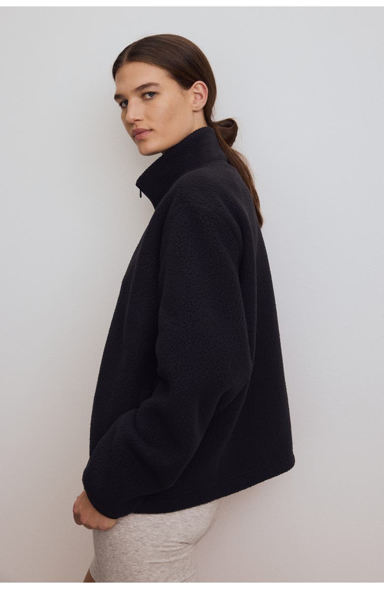 H&M Teddy Sports Jacket, Alternate, color, Black