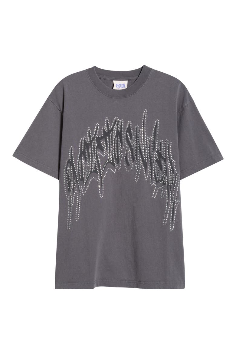 Beaded Graphic T-Shirt, Alternate, color, BLACK